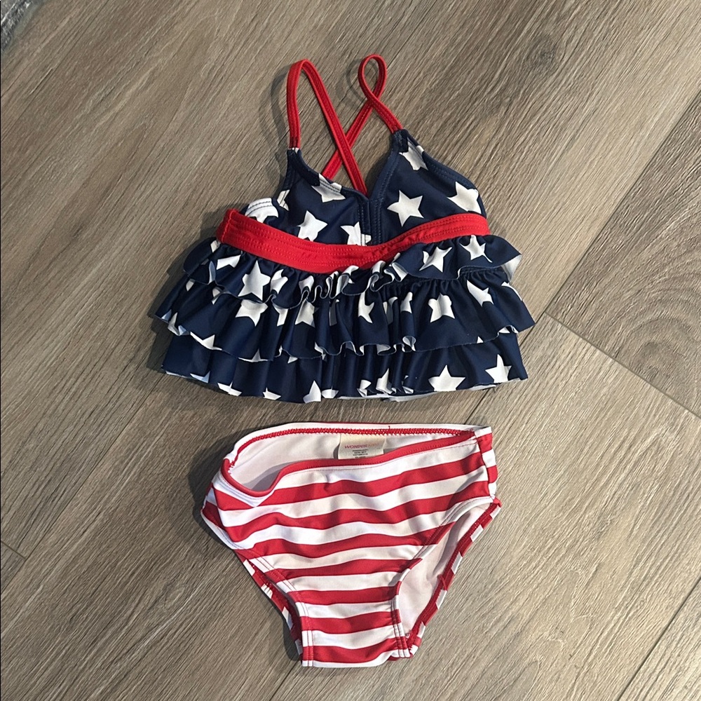 Wonderkids Red and White Baby Swimsuit‎